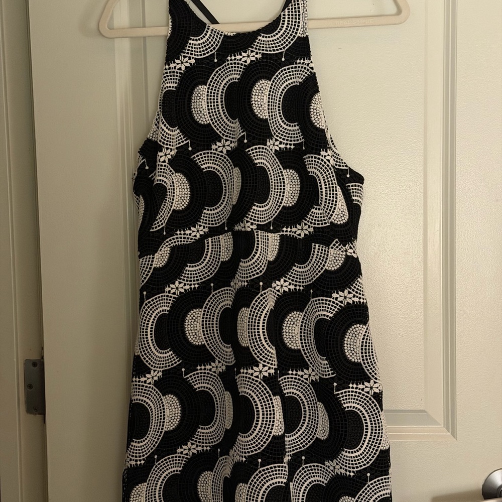 Anthropologie Black and White Mini Dress
